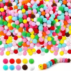 공예용 100PCS 미니 폼폼 벌크 - 1.5cm 파스텔 및 다채로운 DIY 크리에이티브 재료/수공예 장식용 소형 볼