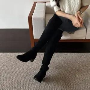 삭스부츠 스웨이드 미들굽 롱부츠 데일리 패션 여성부츠