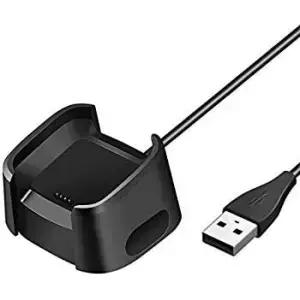 마스터 케이블을 통한 새로운 Fitbit Versa 스마트워치용 충전기 교체 USB 충전 도크 스탠드 거치대 어댑터