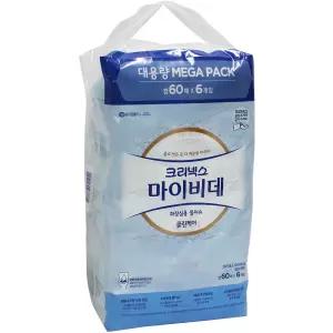 크리넥스 마이비데 물티슈 캡형 60매 X 6팩 화장실용
