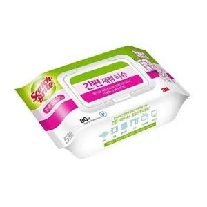 3m 캠핑 사무실 살균 강력세정 깔끔청소포 녹차향 1회용 티슈 행주 물휴지 물수건