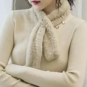 심플목도리 직수입 천연 밍크 쁘띠 털 목도리 겨울 머플러