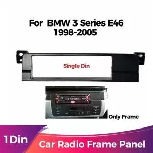 BMW 3시리즈 E46 1998 12003 2004 2005 싱글 딘 DVD 패시아용 1Din 카 스테레오 라디오 플레이어 패널