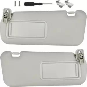 200203 마쓰다 3와 호환되는 Sun Visor 쌍(비발광) 클립 나사 지침이 포함된 운전석 및 조수석 선쉐이드