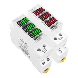 TOMZN Din 레일 18mm 전압계 전류계 AC 40-500V 220V 380V 단상 삼상 모듈형 표시기 LED 디지털 디스플레