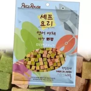 강아지 셰프 한입 간식 연어 야채 400g 1P 훈련 트릿