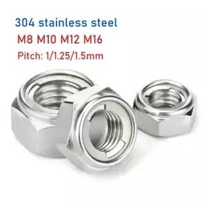 M8 M10 M12 M16 304 스테인레스 스틸 미세 스레드 금속 자동 너트 피치 1/1.25/1.5mm 육각