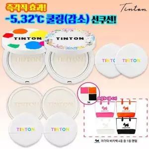[무료배송] [틴톤] (틴톤) 대왕 쿨링 선쿠션 25g x 4개 + 아가타 비치백 패키지