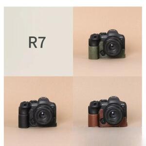 보호 케이스, 캐논 EOS R7 가죽 r7 휴대용 하프 세트, 빈티지 사진 촬영 가방 + 무료 강화 필름