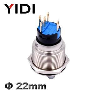 금속 스테인리스 스틸 회전식 선택기 스위치, 방수 2 3 포지션, 1NO1NC, 12V, 레드 그린, LED 푸시 단추