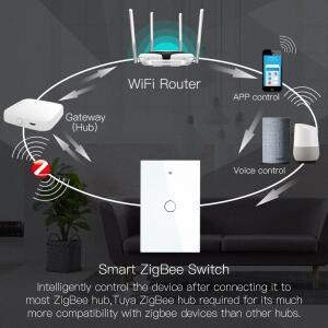 LiwoKit ZigBee 1/2/3/4 갱 벽 터치 스마트 라이트 스위치(중립/중립 없음 라이프/Tuya 호환 AlexaGoogle)