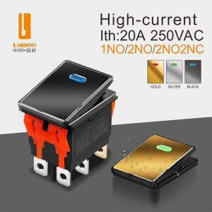 LANBOO 2822 시리즈 로커 스위치 ON-OFF 2 4Pin 전기 장비(LED 포함) 16A 250VAC