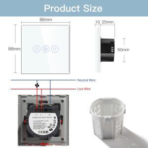 BSEED Zigbee 팬 스위치 EU 소켓 지원 스마트 벽 터치 속도 제어 Tuya Smart Life Alexa 음성
