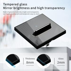 블랙 강화유리 벽 스위치 패널 LED 유럽형 16A 소켓 레트로 토글 라이트 EU UK 표준 2USB 1갱-4갱