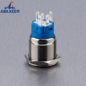 ABILKEEN 핫 19MM 방수 IP65 순간형 스테인리스 스틸 푸시 버튼 스위치 (LED 라이트 링 포함)