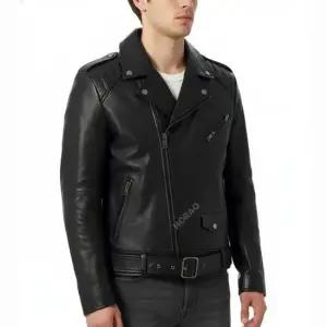 휴고보스 MUST IT_ Regular-fit biker jacket 50542108-001) 버팔로 가죽 레귤러 핏 바이커 재킷)