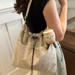 [룽스_64]나일론 복조리 백 가방 복조리백 키링 set 베이지