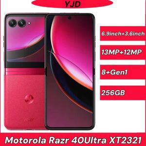 98% 새것 모토로라 레이저 40 울트라 5G XT2321 휴대폰 CPU 퀄컴 스냅드래곤 8+ 1세대 화면 6.9인치 지문인