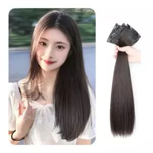 [룽스_65]부분가발 옆머리 뒷머리 똑딱핀 인조모 3pcs
