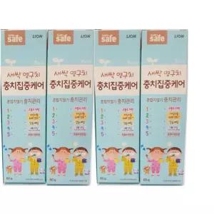 키즈세이프 키즈 충치케어 치약 푸르티민트향 60g 4입