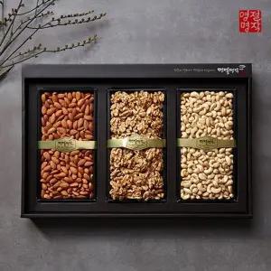 [명절명작]견과 선물세트 1호[호두250g+볶음아몬드380g+캐슈넛350g]