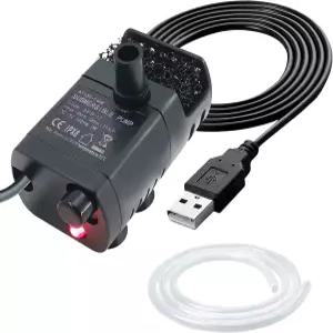 USB 미니 분수 펌프 M 튜브 필터가 장착된 DC 5V 07W 잠수 중소형 수족관 테이블탑 반려동물 수압