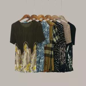 엄마옷 조이마담 T51896 나염 플리츠 블라우스 중년여성의류