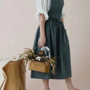 북유럽 데일리 편한 루즈 롱 원피스 앞치마 어린이집
