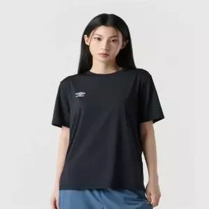 엄브로 UR121SRS14 BLK0 라운드티셔츠 카라티셔츠 베이직 폴리 스판 스몰로고 반팔 티셔츠 블랙 14 5862860