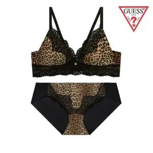 매장정품 GUESS 게스 [선물포장쇼핑백] 레오파드 브라렛팬티세트 GBWBR822GBWBP821BR 1696353