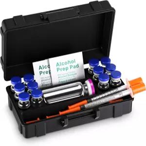 로무아 펩드 케이스 3ml x 2 BAC 홀더 냉장고 및 주사 여행 키트용 주사기 면실 바이알 보관 박스 전용