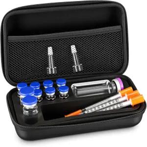 아셀레직 펩드 케이스 8개 3ml 2 x Bac 워터용이며 바이알 Glp 보관 냉장고 냉동실 여행용 주사 키트 메쉬