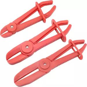 리어드지 3Pcs 라인 클램프 유연한 호스 플라이어 키트 레드 핀치 오프 세트 브레이크 연료 냉각수 6인치