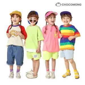 [초코몽]여름아동복BEST/봄시즌오프/국내생산/여름/봄/반팔티/반바지/맨투맨/주니어/상하복/데님
