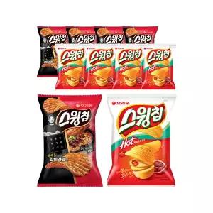 스윙칩 바베큐갈비라면맛 50g, 5개+스윙칩 볶음고추장 60g, 5개
