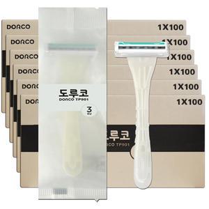 도루코 3중날 터치3 포장 면도기 600개 휴대용 일회용 여행용 업소용