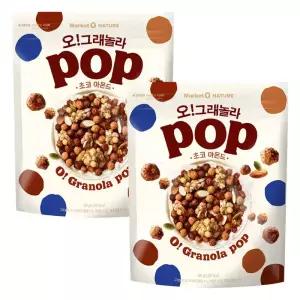 마켓오네이처 오!그래놀라 팝 초코아몬드 시리얼 520g, 2개