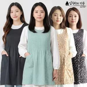 잎치마와가운 쉬폰 주름 앞치마 빅사이즈 꽃무늬 패턴 플리츠 시원한 여름 얇은 가벼운