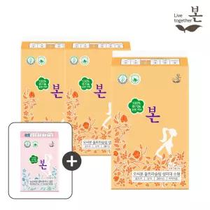 유기농본 오씨본 유기농 생리대 소형 28P,  3팩+라이너 1팩