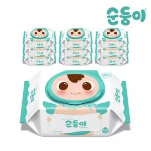 순둥이 엘그린 물티슈 캡형 100매 10팩 LG-01