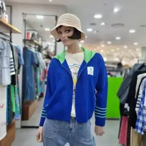 베네통/애플아울렛/백 물고기 자수 후드 배색 가디건/BAKCB4531