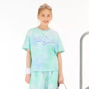 [오션스카이] [2color] 여아 타이다이 그래픽 반팔티