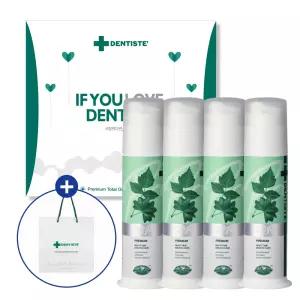덴티스테 치약 4P 선물세트 플러스화이트 프로 펌프 170g 4개입+쇼핑백