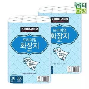 커클랜드 시그니춰 프리미엄 화장지40m(30롤)x2 화장실화장지 (WE3E183)