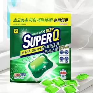 슈퍼딥큐 포레스트 100개입 고농축 캡슐세제 대용량 실내건조 드럼 일반 겸용