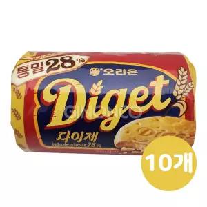 오리온 다이제 오리지널 194g 10개 통밀과자 커피 탕비실 간식