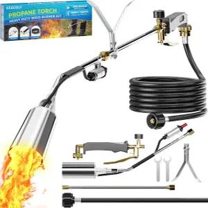 베보블리 프로판 토치 제초 버너 QCC 12피트 호스로 고출력 340 000 BTU 파이어 위더 BBQ 아스팔트 눈