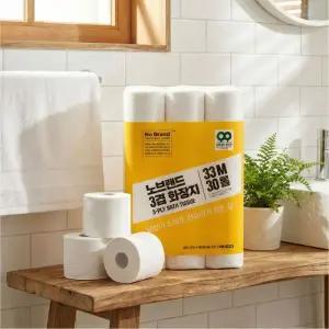 노브랜드 3겹 화장지 33m x 30롤 x 2팩
