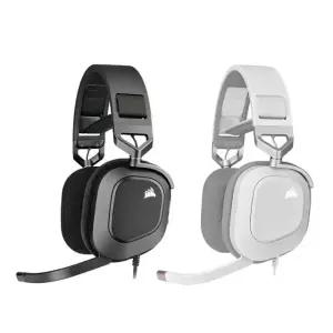 커세어 HS80 RGB USB 7.1채널 유선 게이밍 헤드셋 화이트