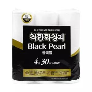 4겹 화장지 롤화장지 100% 천연펄프 착한화장지 블랙펄 4겹 30M x 24롤 (1팩)